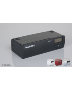 Akasa All-in-One Red: Fan Control. USB. FW. Audio. S-ATA. LCD