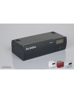 Akasa All-in-One Red: Fan Control. USB. FW. Audio. S-ATA. LCD
